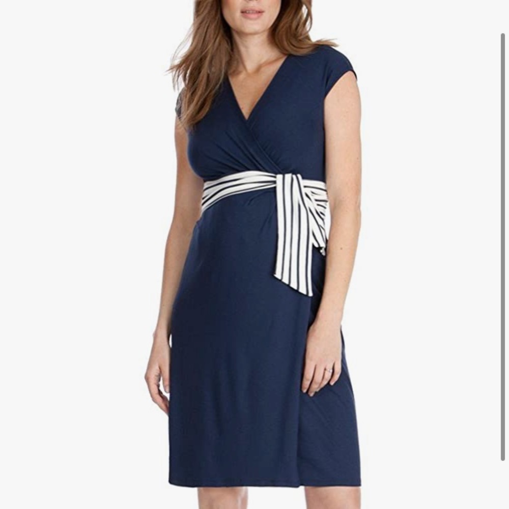 Seraphine Taylor Nautical Tie Wrap Maternity Dress